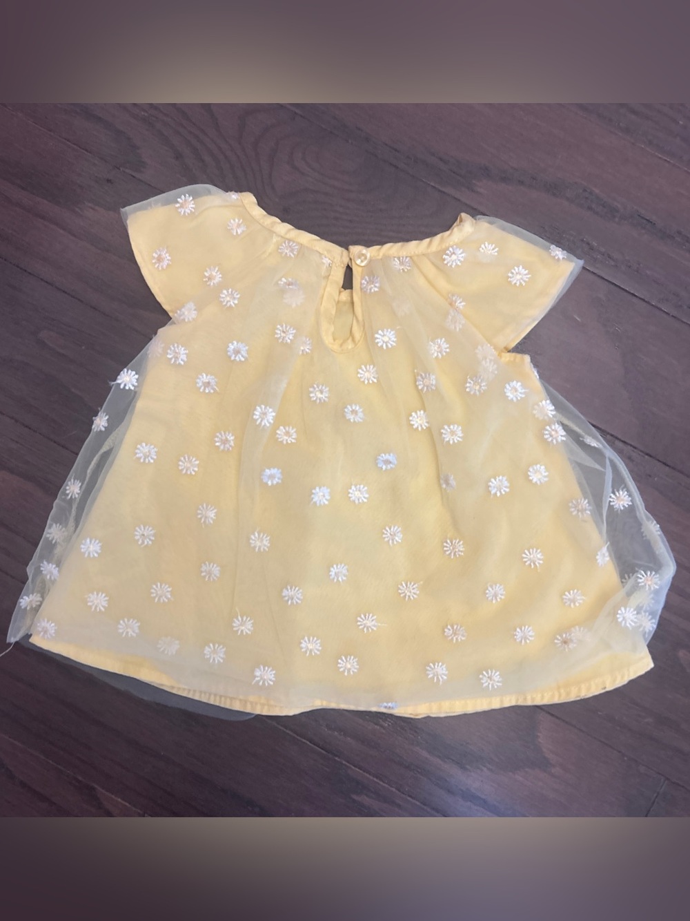 Quiltex Yellow Floral Mesh Baby Top